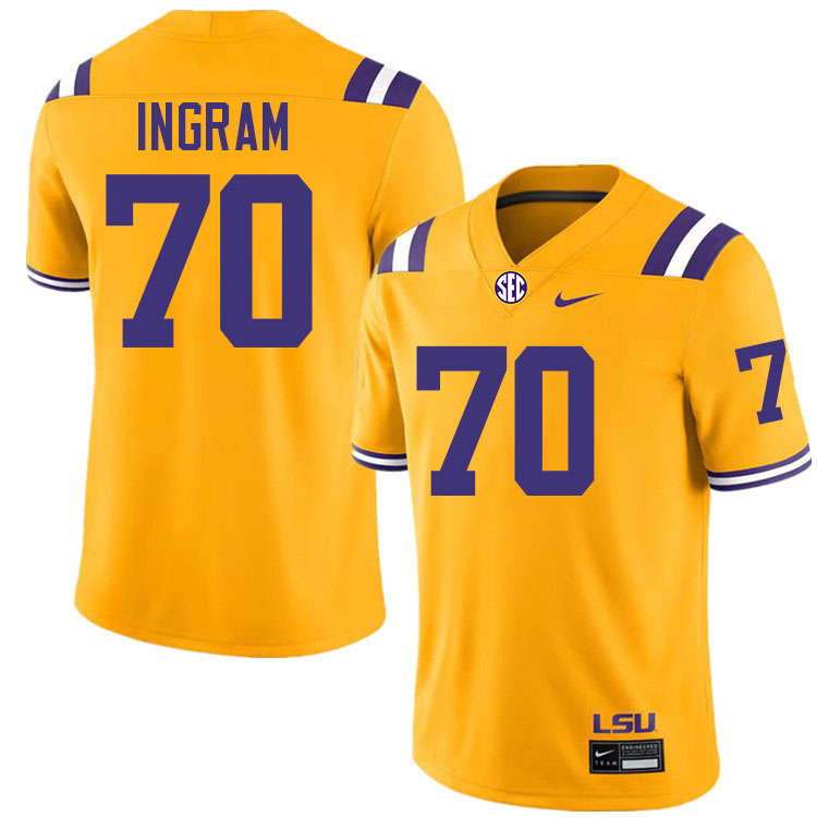 Ed Ingram LSU Tigers Jersey,Louisiana State University Tigers Football Jersey-Gold